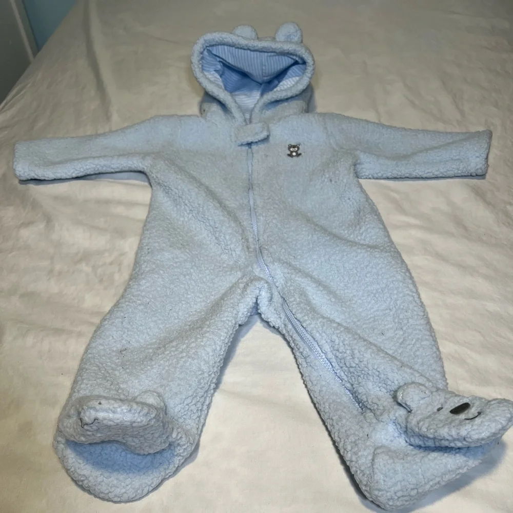 Carters bear ear sherpa onesie